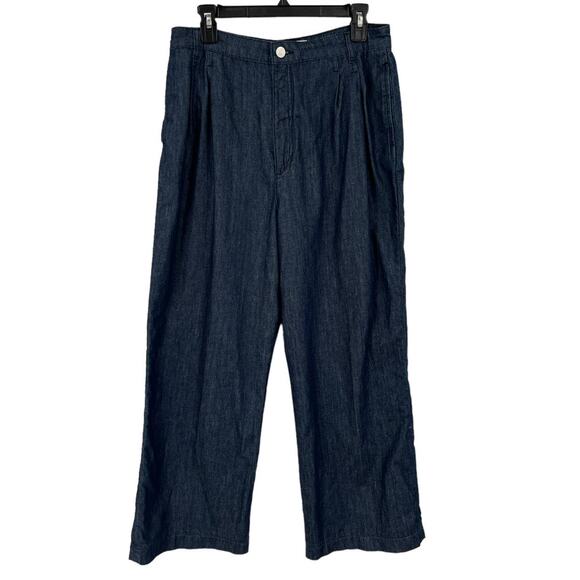 Frame Pants pleated ankle cropped wide blue size 29 - Picture 1 of 5